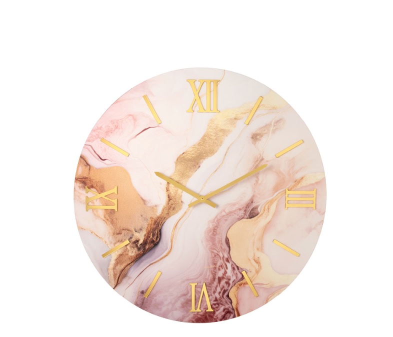 Orologio da parete in legno effetto marmo - 2 varianti - 45x45 cm - L'Arte di Nacchi